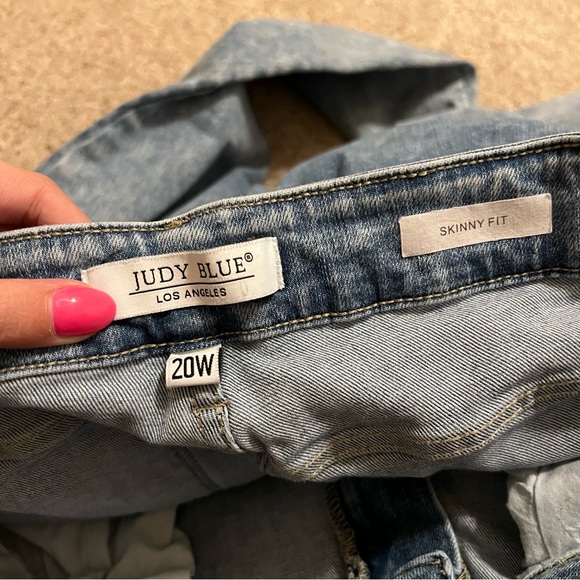 Judy Blue Light Acid Wash High Rise Lincoln Skinny Jeans Plus Size 20W - Picture 5 of 6